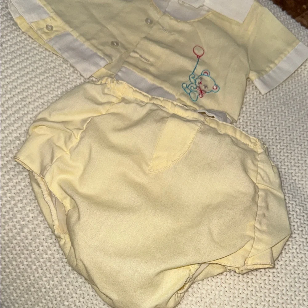 Vintage Yellow Baby Outfit Set